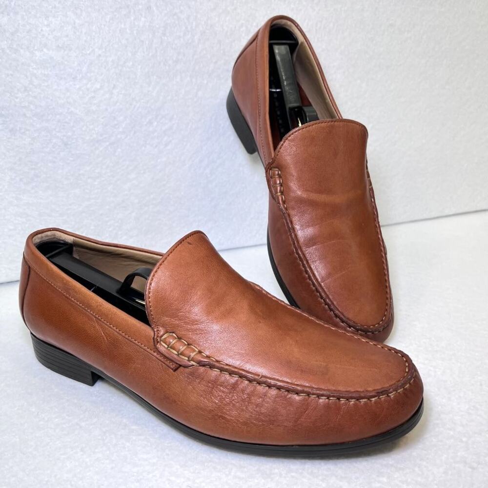 Johnston & Murphy Cresswell Venetian loafer leather cognac shoe men's 8.5 M